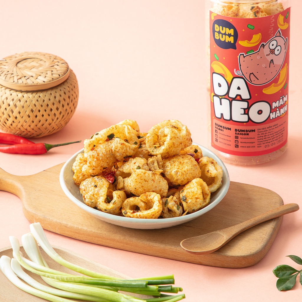 Da heo mắm hành 140g DumBum đồ ăn vặt Hà Nội vừa ngon vừa rẻ