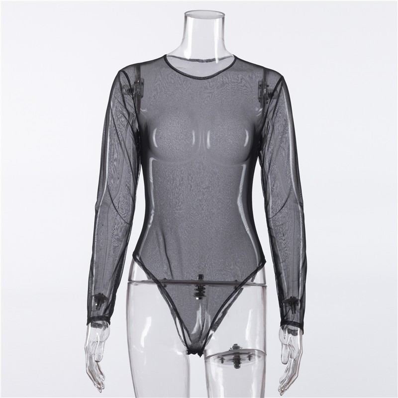 [CÓ SẴN] Bodysuit Dài Tay Ôm Body Cổ Tròn Lưới Xuyên Thấu | BigBuy360 - bigbuy360.vn