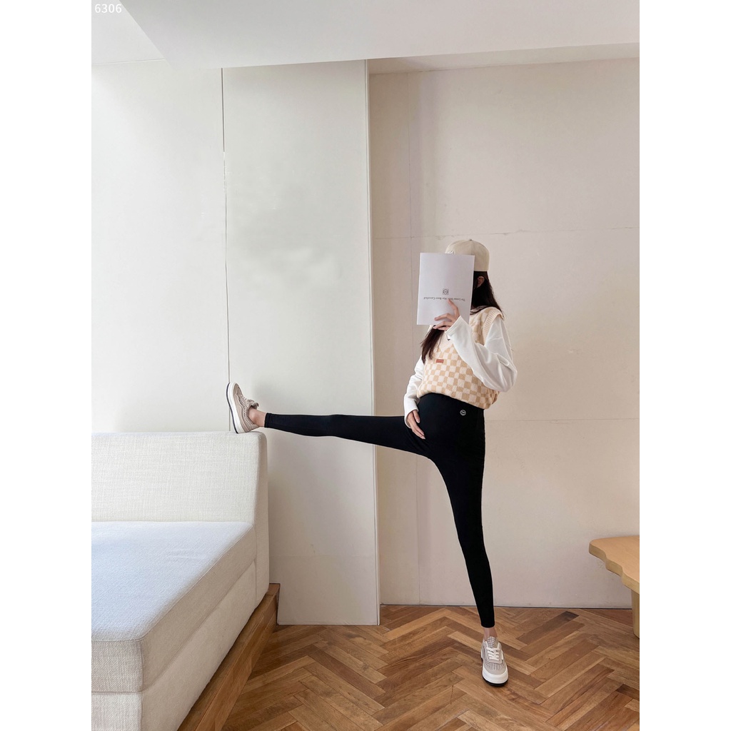 Quần legging bầu TNNT chất cotton dày cao cấp có chun điều chỉnh thoải mái đến sinh đàn hồi cao