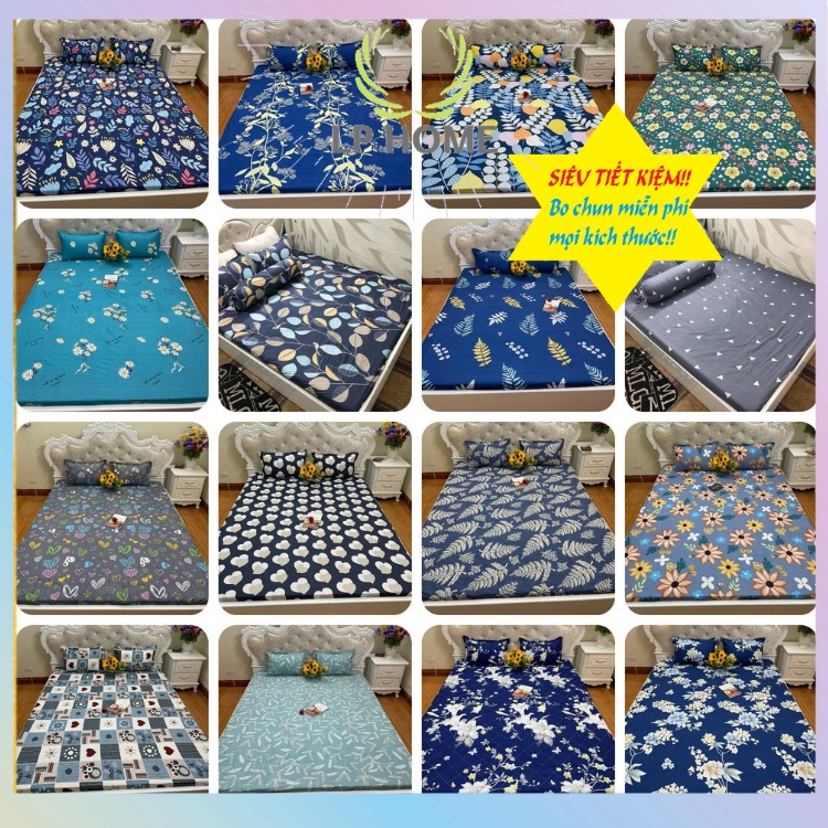 [RẺ VÔ ĐỊCH] Ga gối poly 3 món họa tiết kẻ đơn giản siêu tiết kiệm - Miễn phí bo chun mọi kích thước