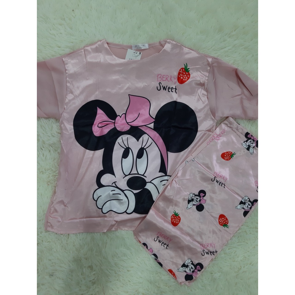 Bộ đồ Bầu LỬNG thiết kế hoạ tiết hoạt hình siêu kute chất LỤA mềm mịn, mát mẻ cho mẹ bầu BL863
