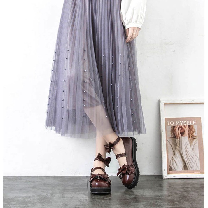 [Order] YAS0210-Giày lolita đế bằng mũi tròn đính nơ | BigBuy360 - bigbuy360.vn