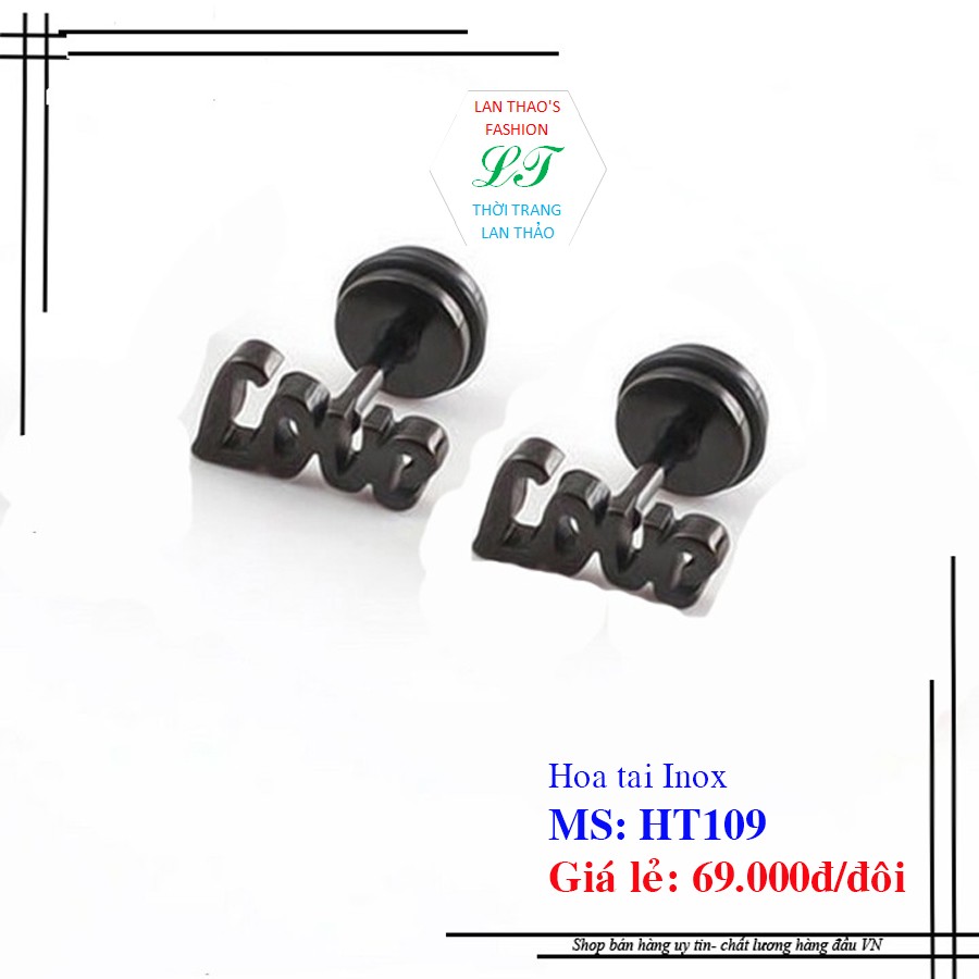 Hoa tai Inox chữ LOVE cực xinh