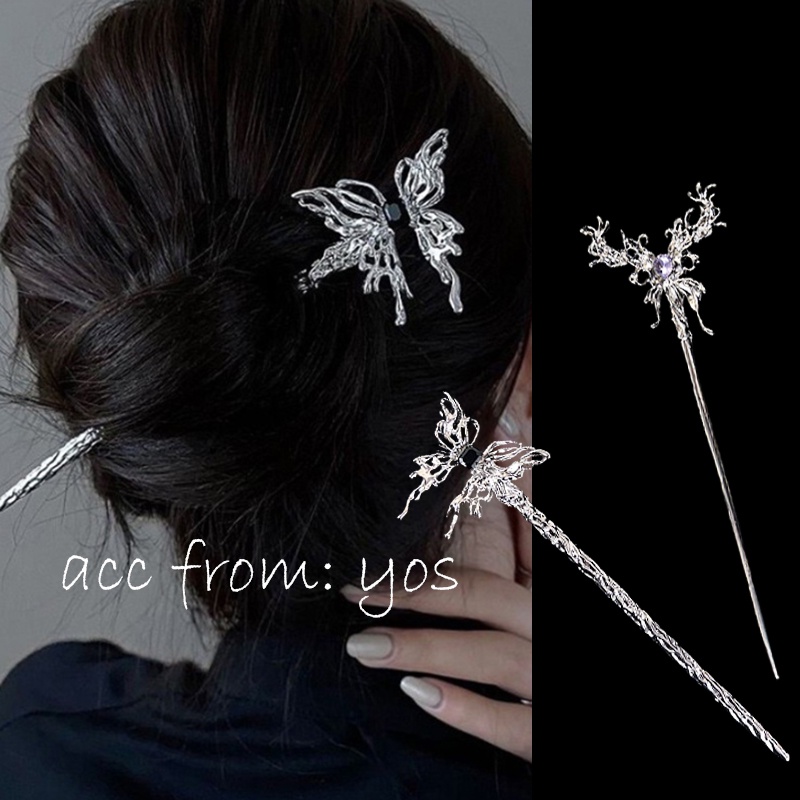 Trâm Cài Tóc Cổ Trang Hình Bướm Chất Liệu Kim Loại Cao Cấp Phong Cách Trung Hoa