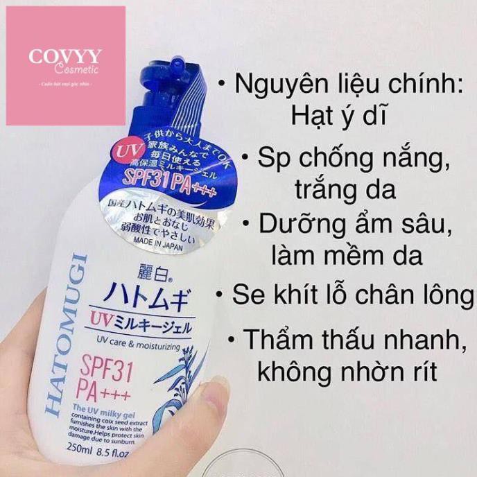 Sữa dưỡng thể chống nắng Hatomugi hạt ý dĩ 250ml