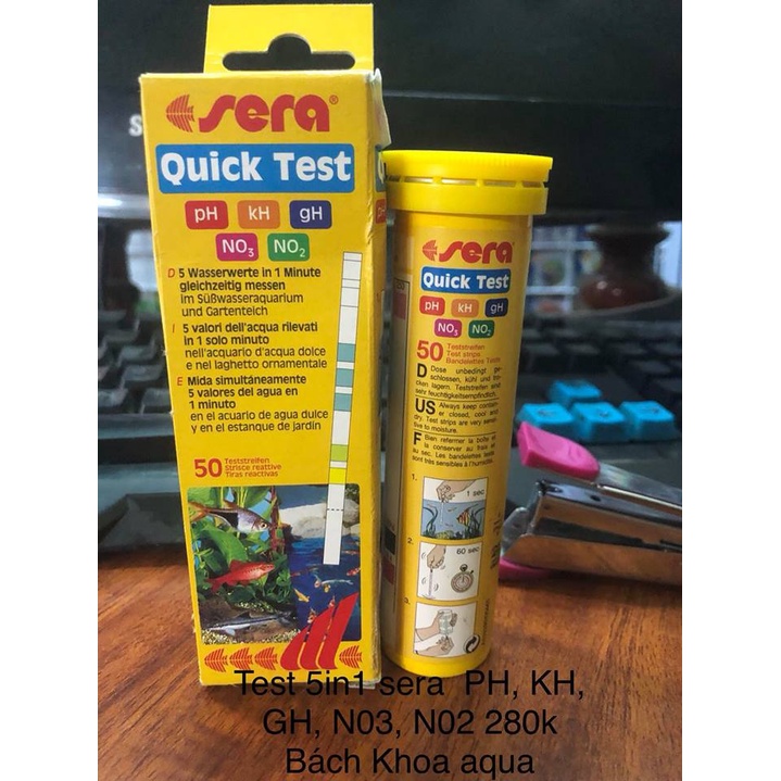 Que Test Sera 5 in 1 đủ chỉ số cho bể cá thủy sinh