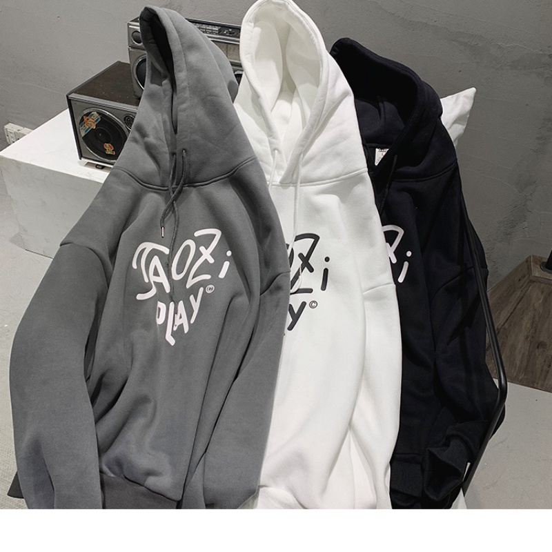 Áo hoodie dài tay in chữ phong cách Hong Kong thời trang dành cho nam