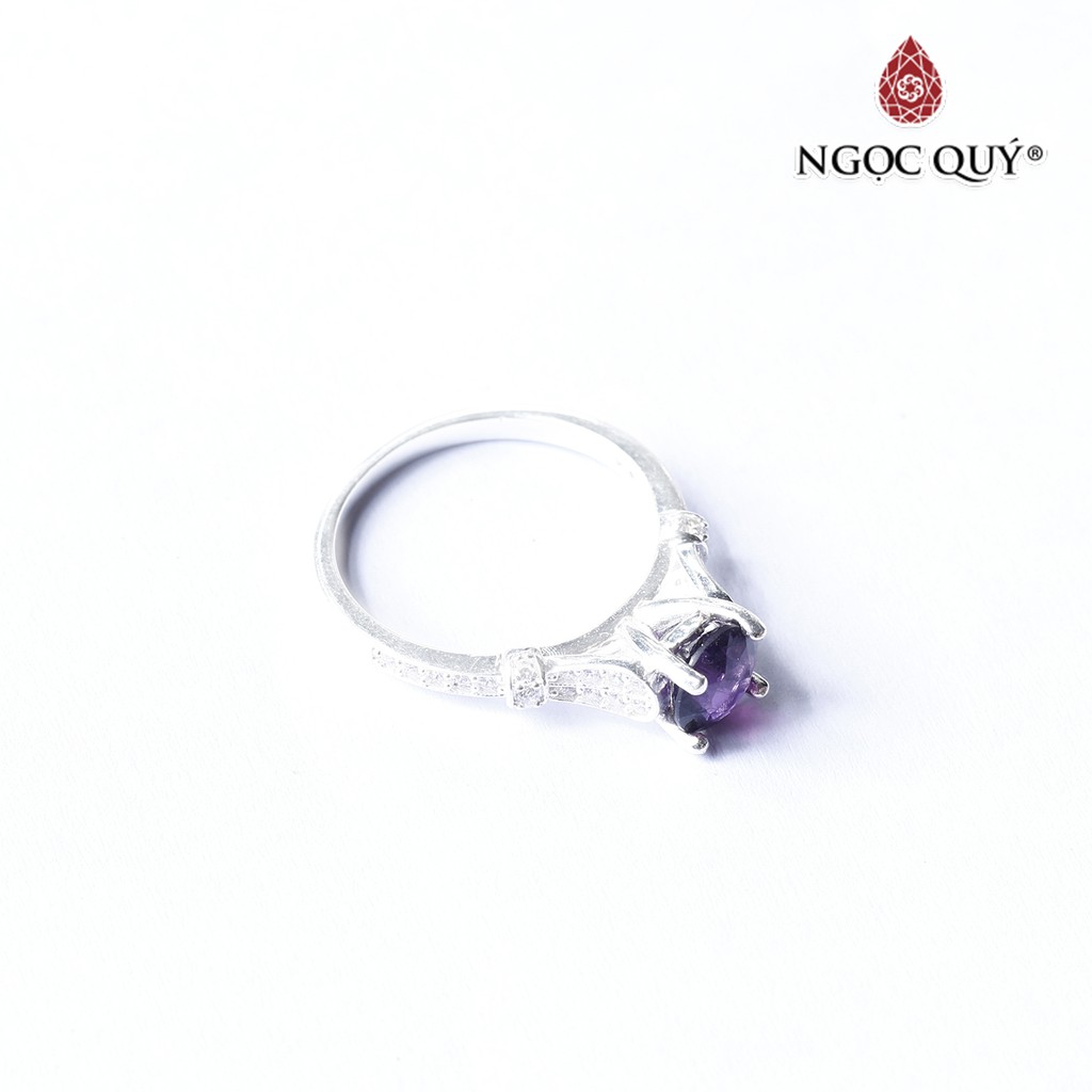Nhẫn bạc nữ đính TA Tím cao cấp - Ngọc Quý