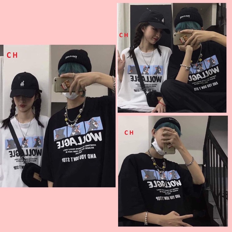 Áo Thun Nam Nữ Cổ Tròn Unisex Form Rộng Mèo Chuột☘Phông Basic Cotton Oversize Sad boiz cá tính trend 2022 giá rẻ