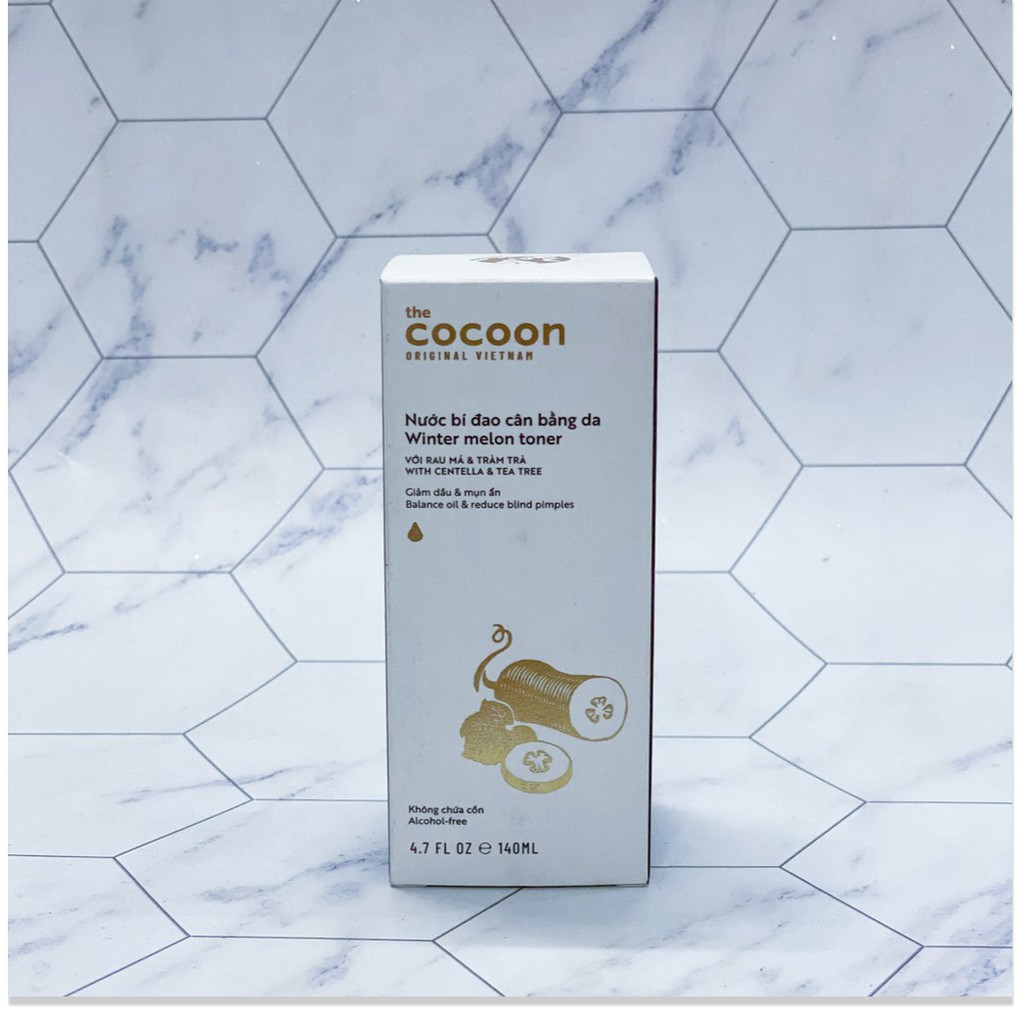 Nước cân bằng da bí đao Cocoon 140ml giúp cân bằng độ pH, giảm dầu, làm sạch lỗ chân lông, cải thiện tình trạng mụn ẩn