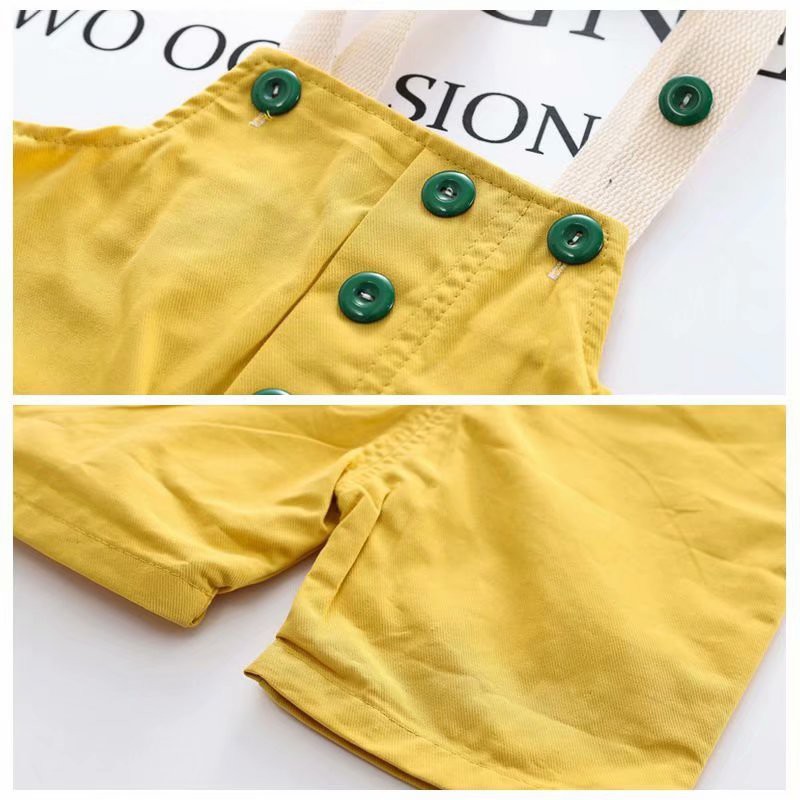 Set áo sơ mi tay ngắn và quần yếm thời trang dành cho bé trai 1-4 tuổi