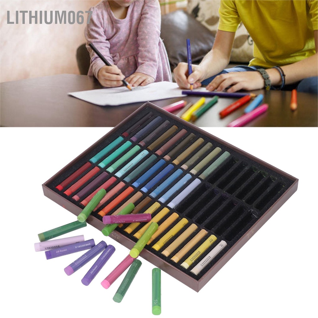 Lithium067 48 Màu Phấn Dầu Tranh Sơn Kết Cấu Không Độc hại Bộ Lâu Dài Cho