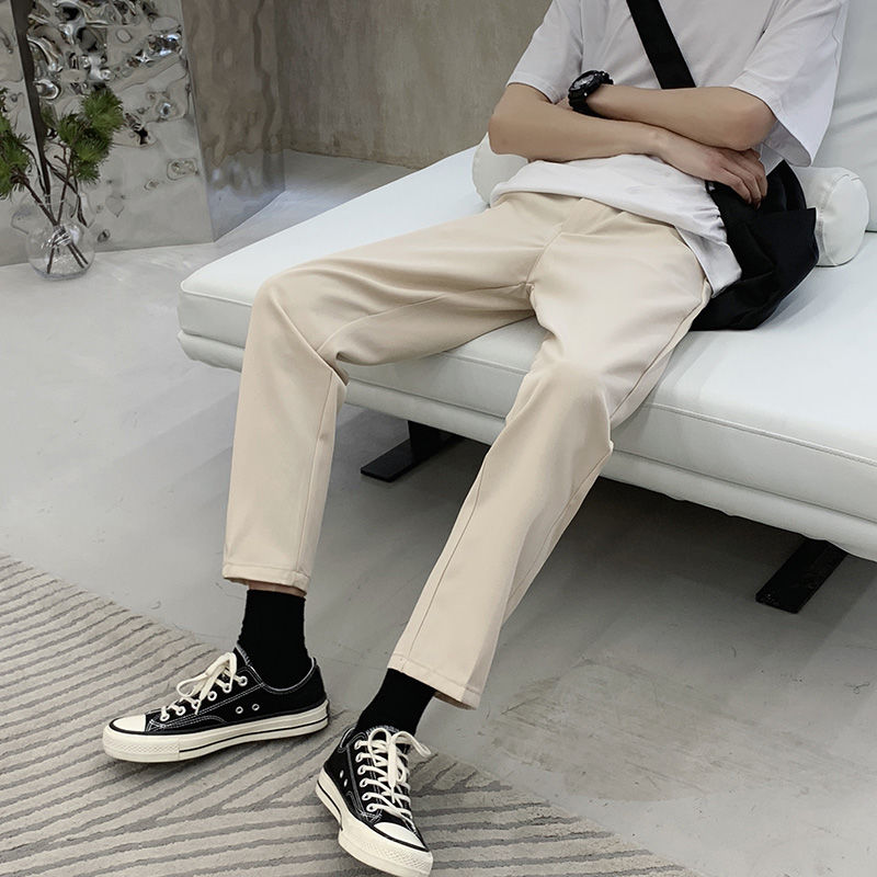 Korean Fashion Men's Wide Leg Pants. Men's Casual Suit Pants. Ankle Pants. Fashion Trend Loose Pants