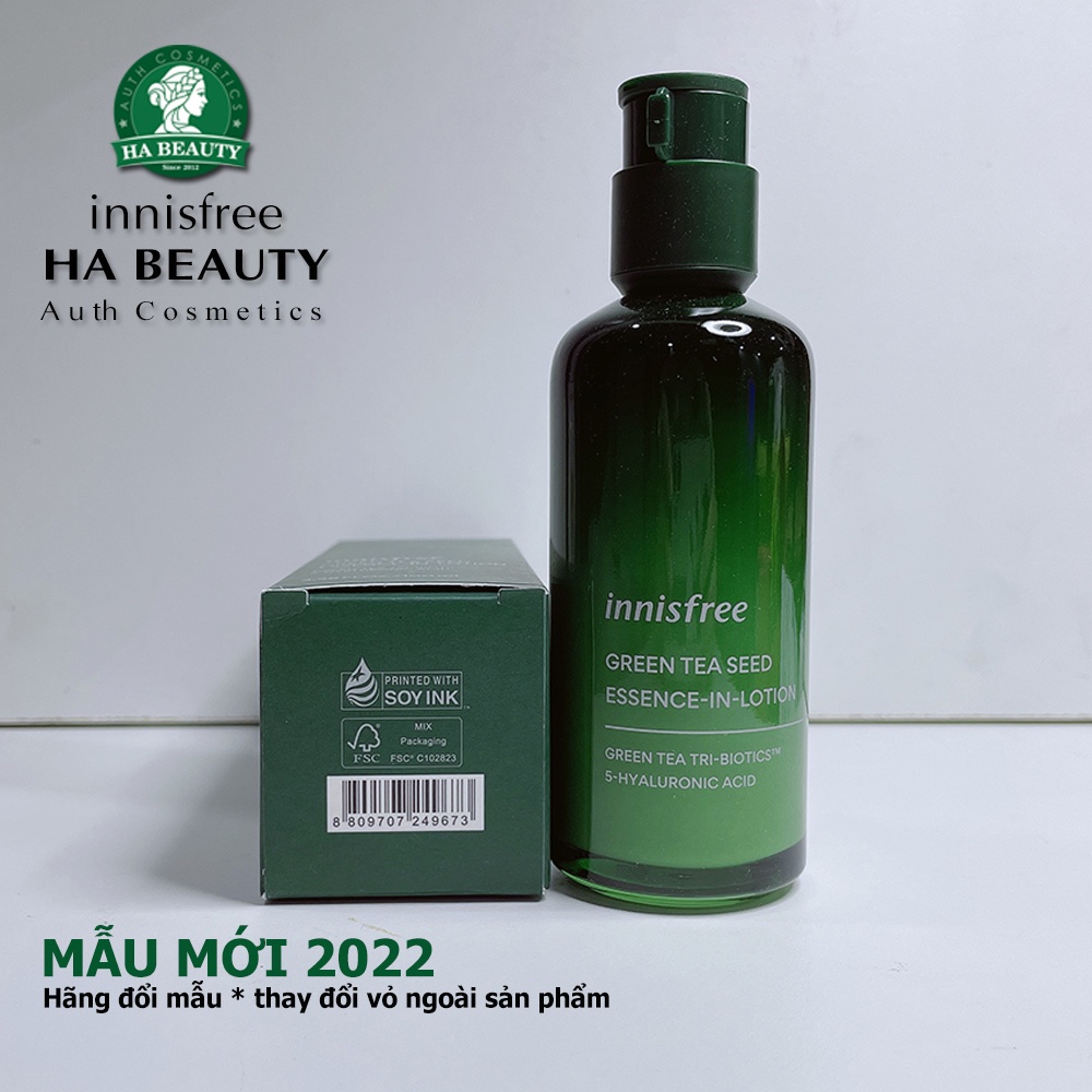 Sữa dưỡng ẩm ngừa chống lão hóa sớm kết hợp tinh chất trà xanh innisfree Green Tea Seed Essence In Lotion 100 ml