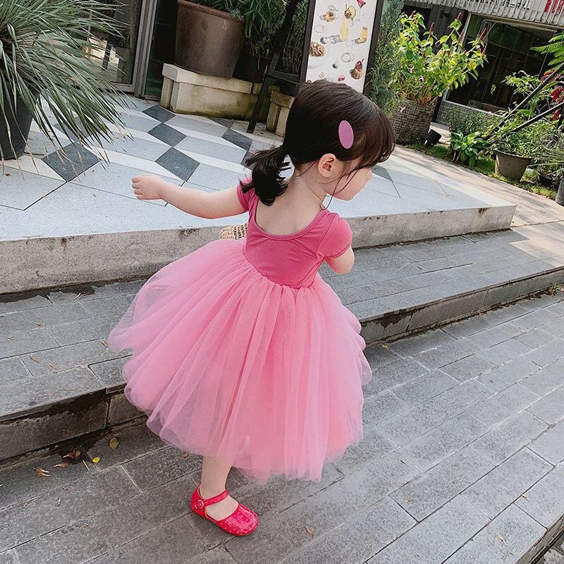 Đầm Công Chúa Mùa Hè Năm 2021 Tay Lửng Hở Lưng Thời Trang Cho Bé Gái