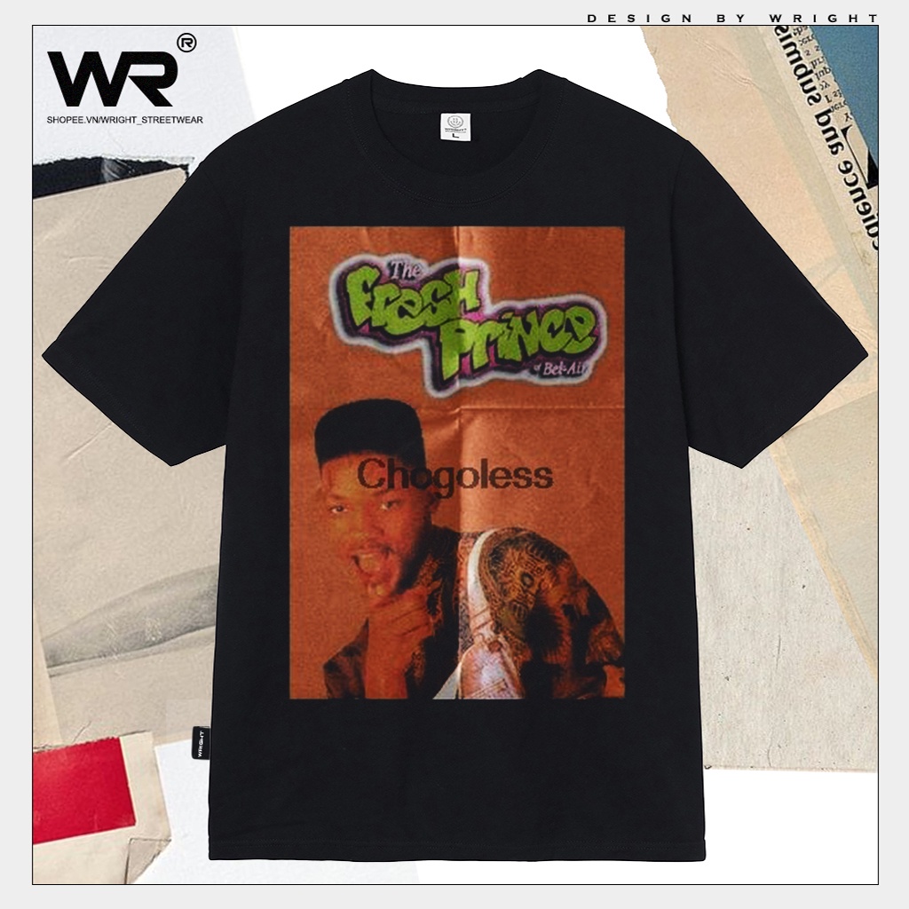 Áo thun Wright the Fresh Prince of Bel-Air phim sitcom form rộng cổ tròn phong cách retro