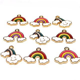 Set 4 móc khóa cầu vồng tráng men
