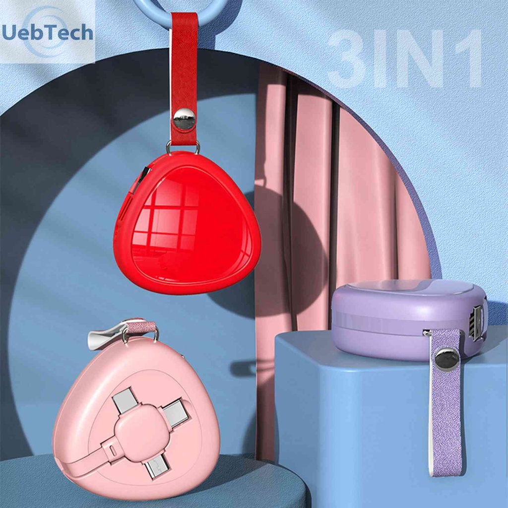 Dây Cáp Sạc USB Nhanh Rút Gọn 4FT 3 Trong 1