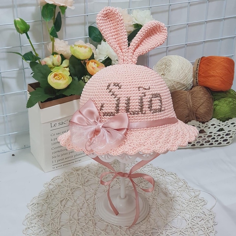 🌸 Nón thỏ thêu tên theo yêu cầu 🌸