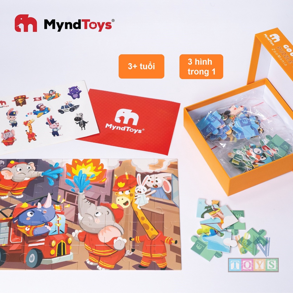 Đồ Chơi Xếp Hình MyndToys - GO UP! Puzzle - Level 3 (Cho Bé Từ 3 Tuổi - Nhiều Chủ Đề)