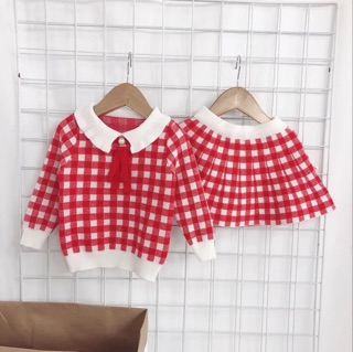 Set váy kẻ caro