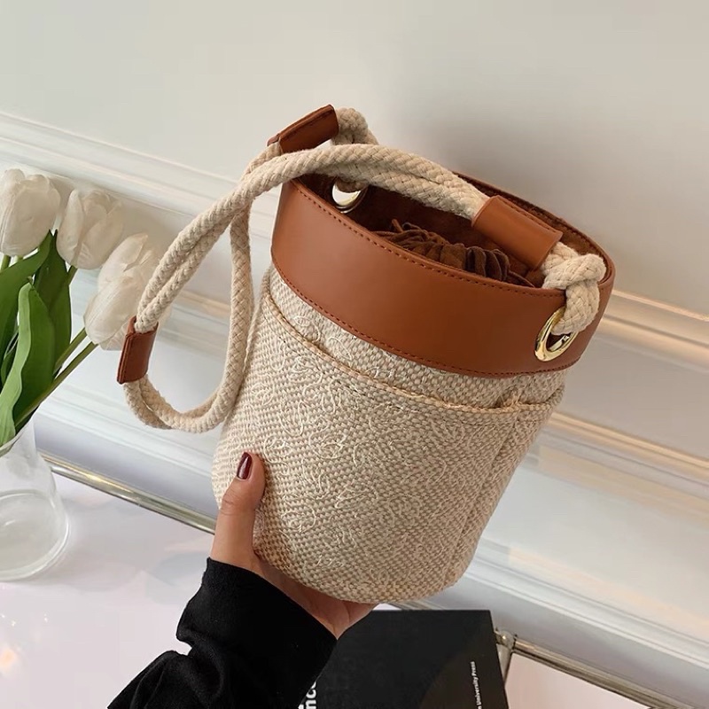 Túi hộp tròn dáng thùng nước siêu hot có kèm túi rút dây bên trong cao cấp mẫu mới ♥️