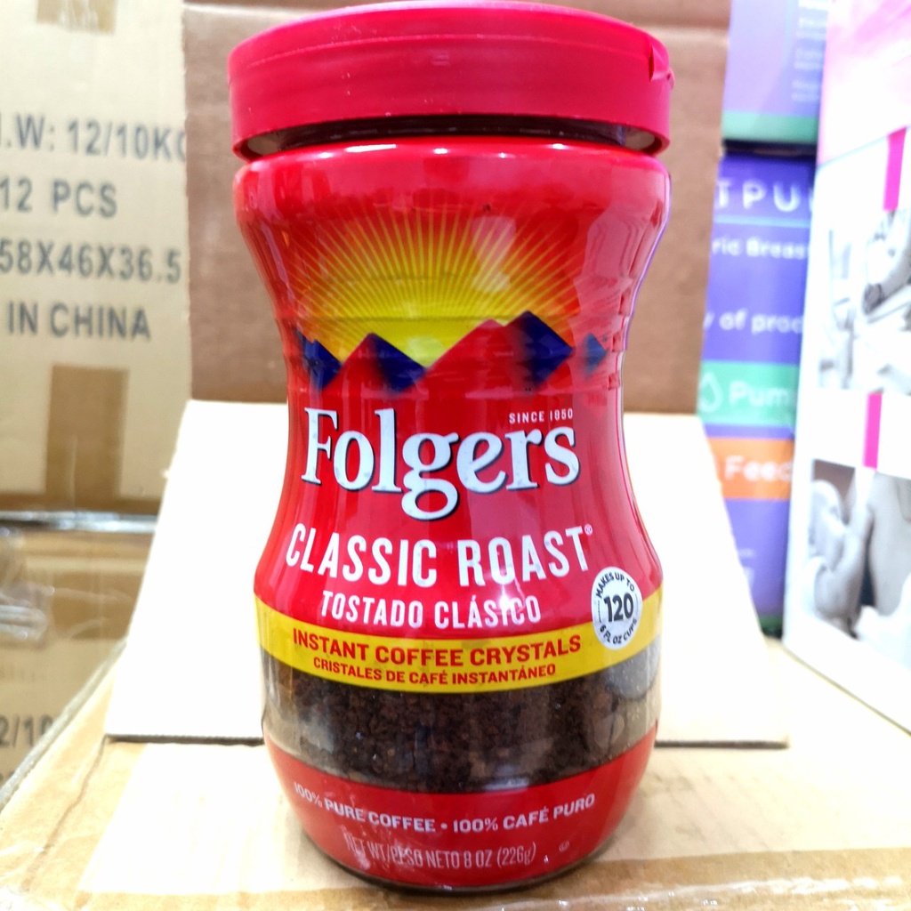 Hộp Cafe hòa tan 100% nguyên chất 120 phần Folgers