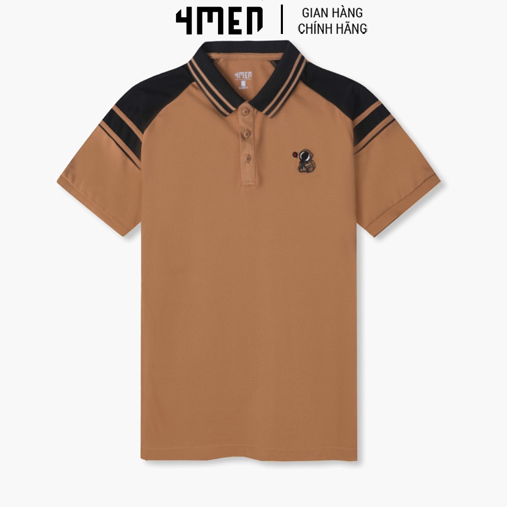 Áo Polo Slimfit Phi Hành Gia 4MEN PO078 cổ bẻ tay ngắn, vải cá sấu dày dặn, mềm mại và co giãn tốt