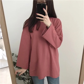 [ Sẵn Hồng ] Áo thun ulzzang tay dài sweater -ORDER- (có ảnh thật)