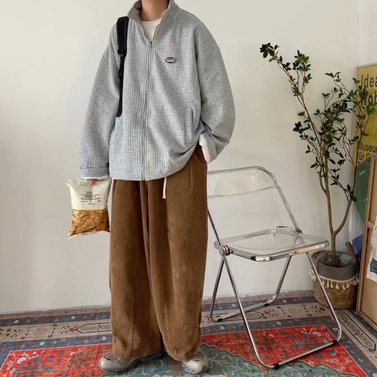 Áo Khoác Màu Trơn Tay Dài Dáng Rộng áo khoác nỉ Đơn Giản áo khoác nữ form rộng Phong Cách Hàn Quốc áo khoác Nam Nữ