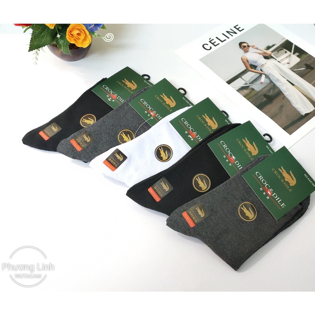 Tất nam cổ cao thể thao thời trang cao cấp, cotton chống mùi hôi thoáng mát giao màu ngầu nhiên