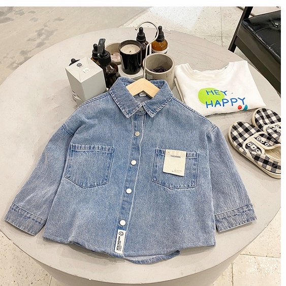 Áo Khoác Sơ Mi Cotton Mềm Mại Phong Cách Hàn Quốc Thời Trang Mùa Hè Dành Cho Bé Trai 4-9 Tuổi