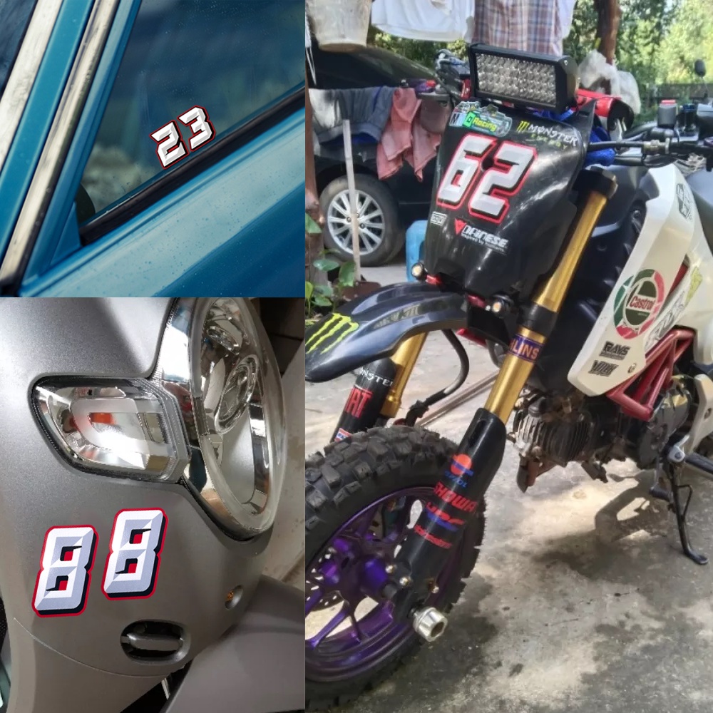 Miếng Dán Chữ Số Phản Quang Chống Thấm Nước Cho Xe Hơi Xe Máy