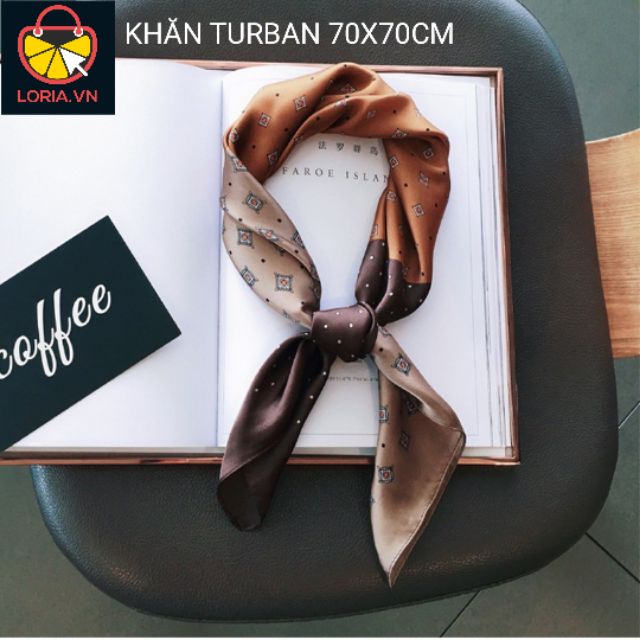 Khăn turban vuông satin nhiều mẫu size 70x70cm đeo cổ, đội đầu, buộc cổ tay...