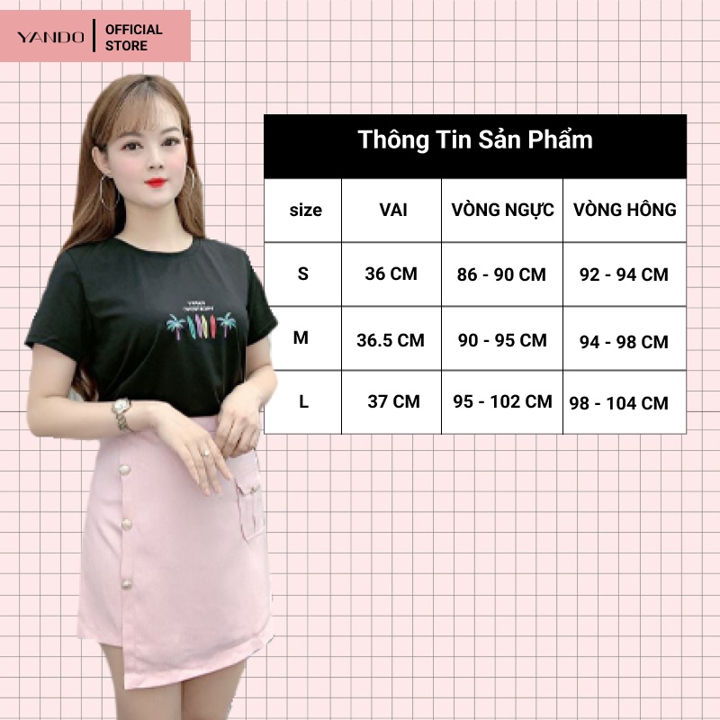 [Chính hãng] [Ảnh thật] Áo Thun Nữ Thêu Họa Tiết YANDO AT02