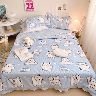 🌈Freeship❤️Set chăn ga gối đũi bèo dài chăn chần mềm mịn🍀 set 4 món bèo dài nhập khẩu may ga theo yêu cầu