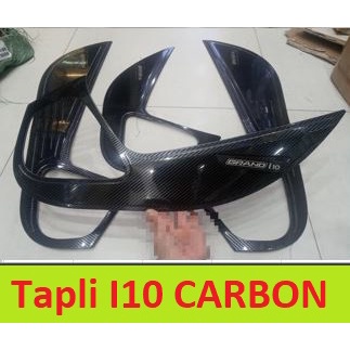 Ốp Tapli cánh cửa CARBON xe Huyndai Grand i10 vân cacbon đẹp - 1 bộ 4 chi tiết