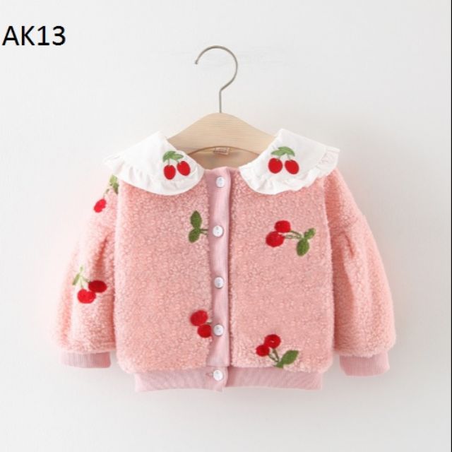 Áo khoác cherry dâu tây lông cừu