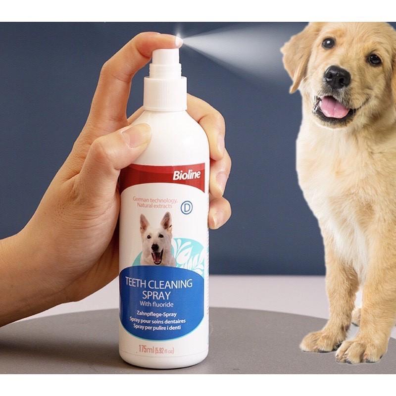Xịt thơm miệng Bioline ngừa sâu răng viêm nứu cho chó 175ml