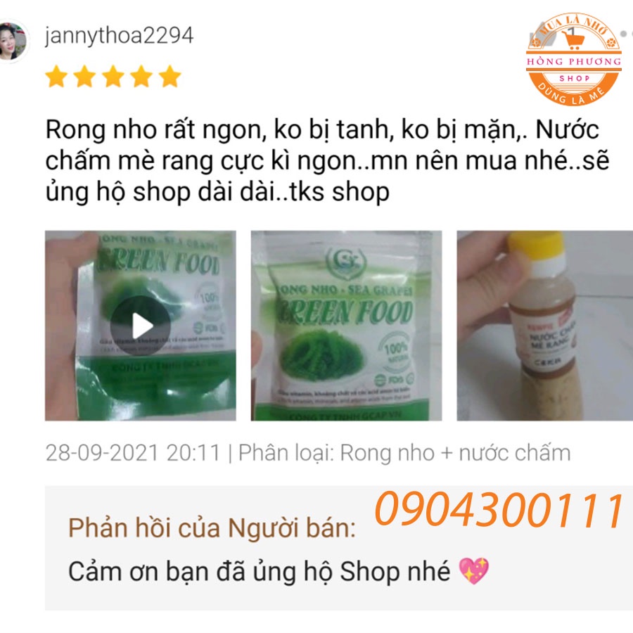 Combo 40 gói xốt mè rang Kewpie 15ml + 1 hộp rong nho Green Food 200g