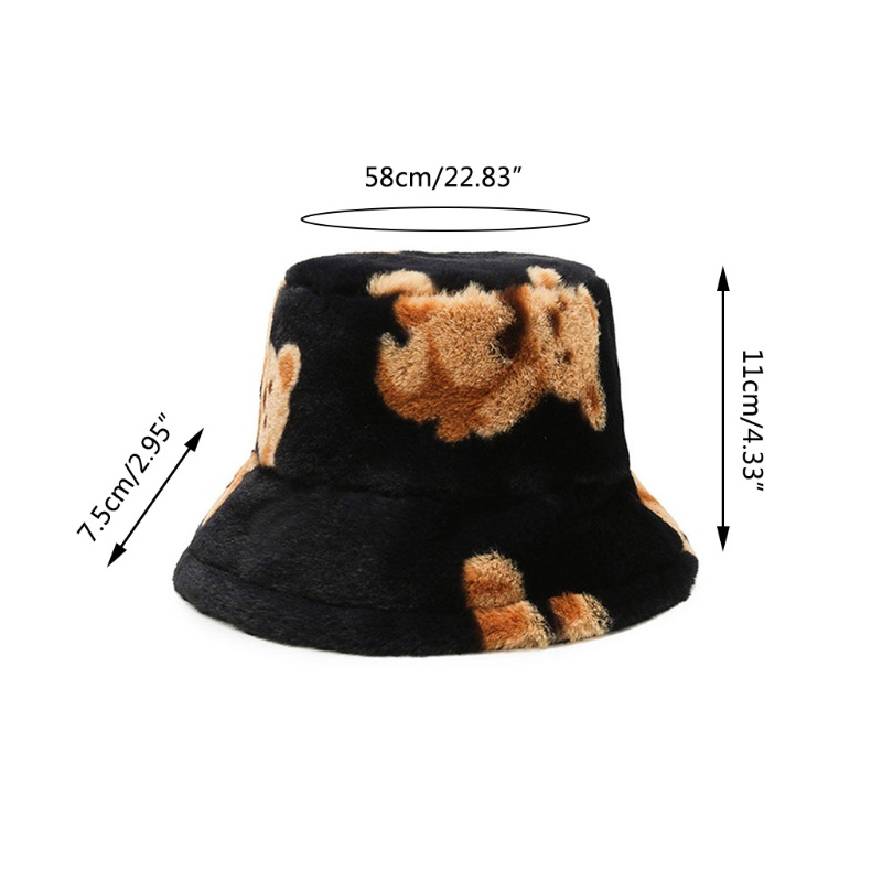 Mũ Tai Bèo Phủ Lông Họa Tiết Chú Gấu Dễ Thương Thời Trang Thu Đông
