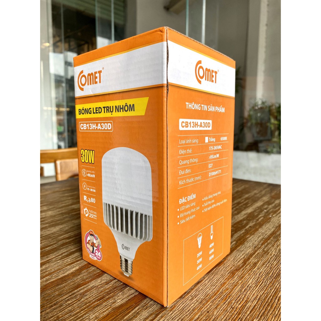 Bóng đèn LED Comet trụ nhôm, công suất cao. BH 2 năm. Ship hỏa tốc