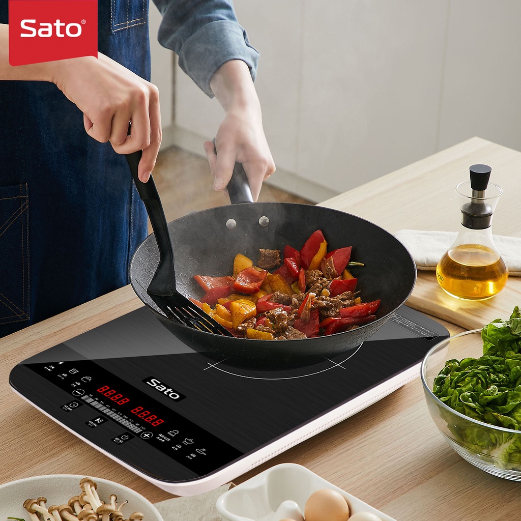 Bếp từ mini thông minh Sato BT041 mặt kính Sapphire cao cấp