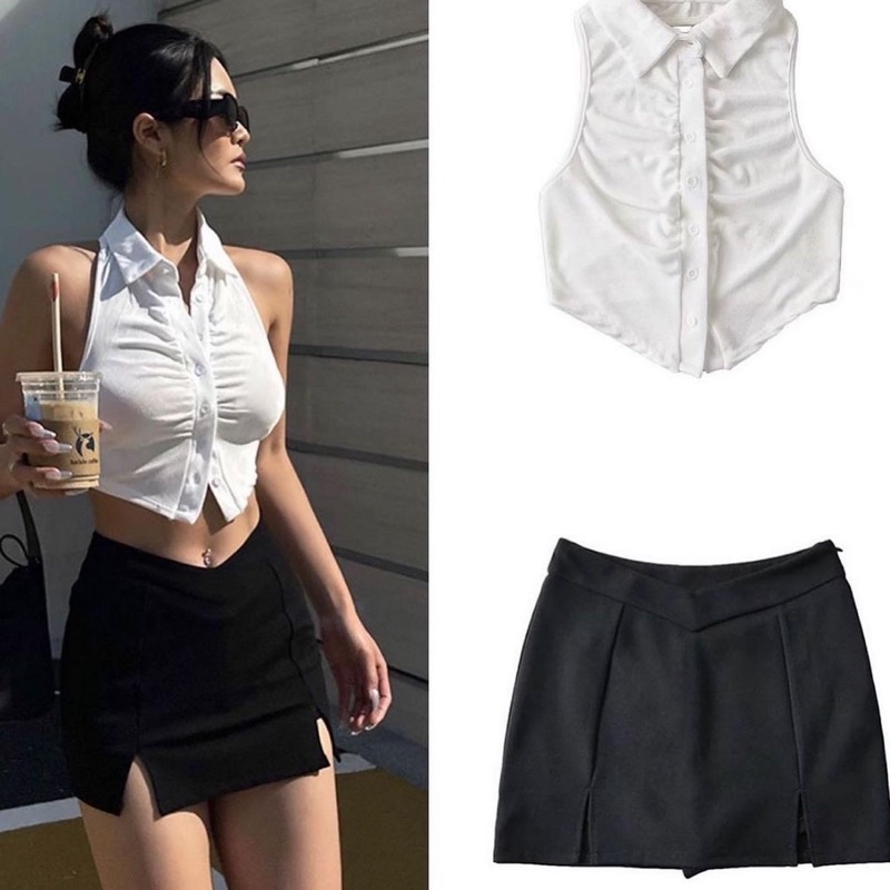 MINI SKIRT 4/ CHÂN VÁY NGẮN XẺ TÀ ÔM BODY TÔN DÁNG
