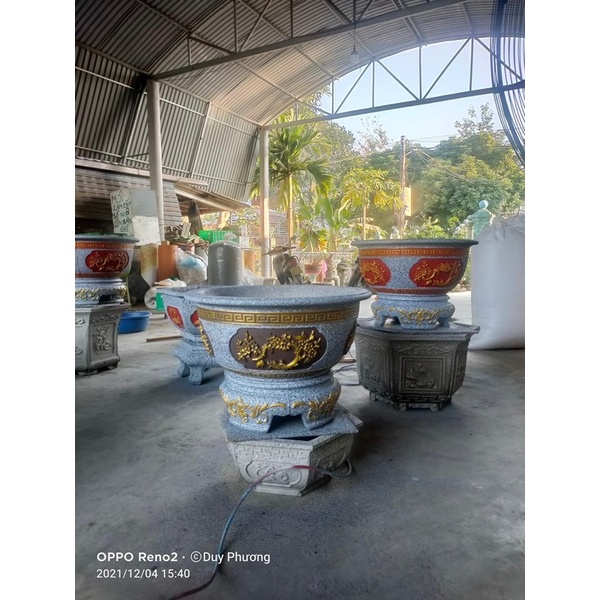 Khuôn chậu Việt Nam tròn 60 hoa mai ABS có lòng trong