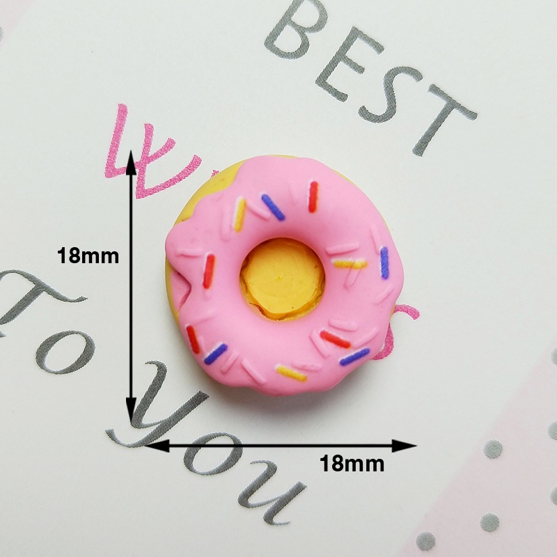 Set 10 phụ kiện hình cây kem/ bánh donut dễ thương trang trí điện thoại