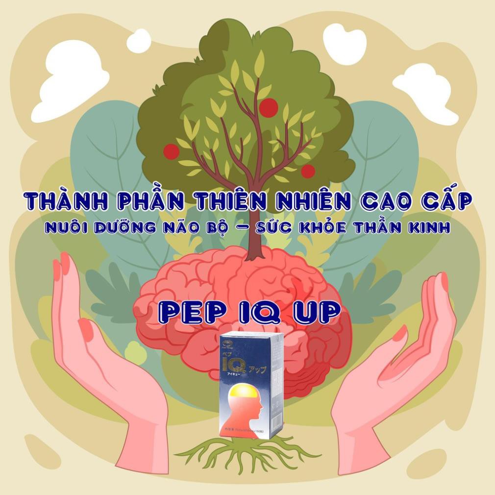 Bổ não tăng trí nhớ Pep IQ Up, lọ 150 viên bổ não, tăng IQ, tăng cường thị lực, điều hòa huyết áp, Hàng Nhập Khẩu Nhật