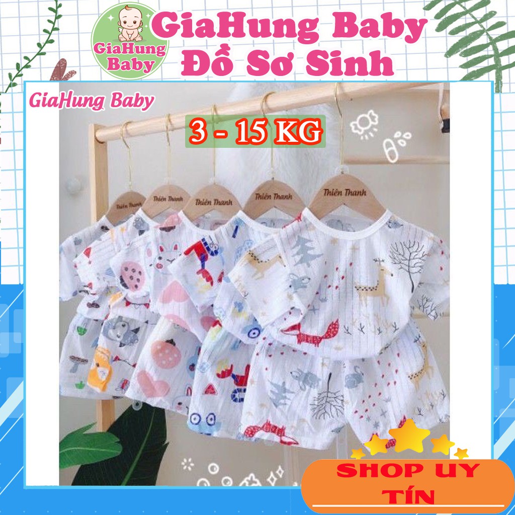 Bộ quần áo trẻ em cộc tay cotton giấy𝑭𝑹𝑬𝑬𝑺𝑯𝑰𝑷quần áo ngắn tay cho bé 3-15kg