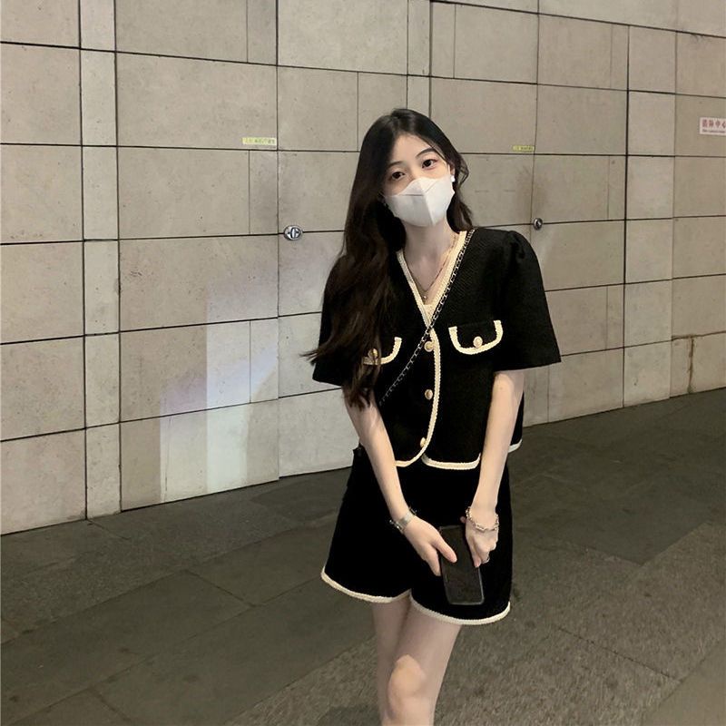Bộ Áo Cardigan Ngắn Tay + Quần Short Xinh Xắn Dành Cho Nữ  tao bao