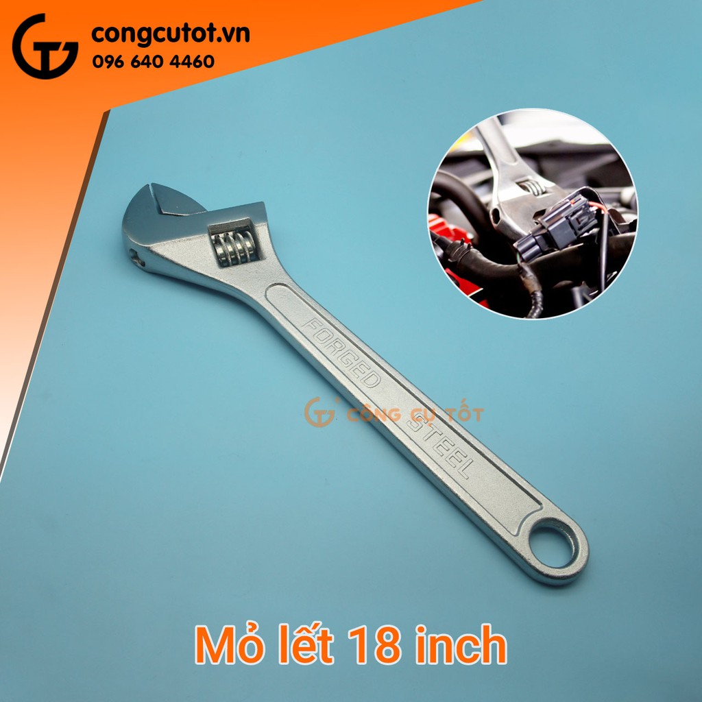 Mỏ lết trắng 18 inch chế tạo từ thép rèn